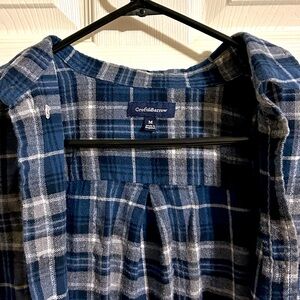 Croft & Barrow Flannel - Men's Size M - Blue Long Sleeve Plaid Button Up Shirt